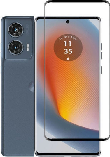 5D Vollflächig gehärtetes Glas Schwarz (Motorola Edge 50 Fusion)