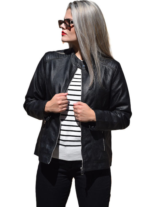 Γυναικείο Biker Jacket Μαύρο