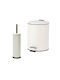 Homely Classic Metallic Toilet Brush and Basket Set Soft Close 5lt White