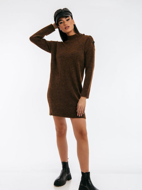 Freestyle Shirt Dress Dress Knitted Coffee