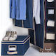 Ordinett Fabric Hanging Storage Case for Clothes / Coat / Suit in Blue Color 65x65cm 1pcs