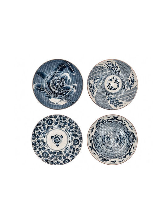 Iliadis Serving Bowl Round Ceramic Blue with Diameter 18cm 4pcs