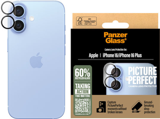 PanzerGlass PicturePerfect Προστασία Κάμερας Tempered Glass Διάφανο για το Apple iPhone 16, iPhone 16 Plus
