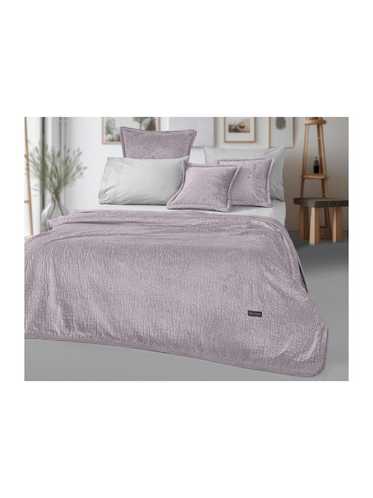 Guy Laroche Bolzano Set Sherpa Blanket Double Bed 180x220cm Melanze
