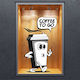 Essen Trinken Shop Fenster Kaffee Zum Mitnehmen 70x40cm