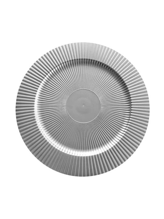 XMASfest Christmas Platter Plastic Silver D31cm.