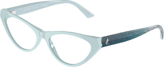 Jimmy Choo Rame Ochelari Pentru Femei Acetat Ochi De Pisică Albăstru JC3005 5009