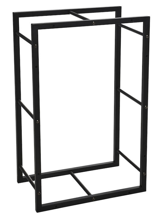 Дърво Рафт Съхранение на Дърва 45x28x70см Черен