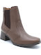 Leather Women's Ankle Boots Brown