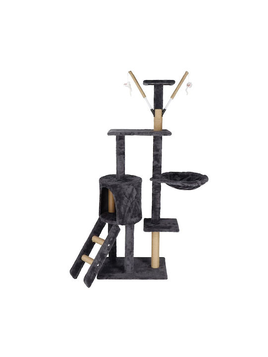 Katzen-Spielset Kratzbaum Versteckter Schlupfwinkel Bett Bälle 145cm Graphit