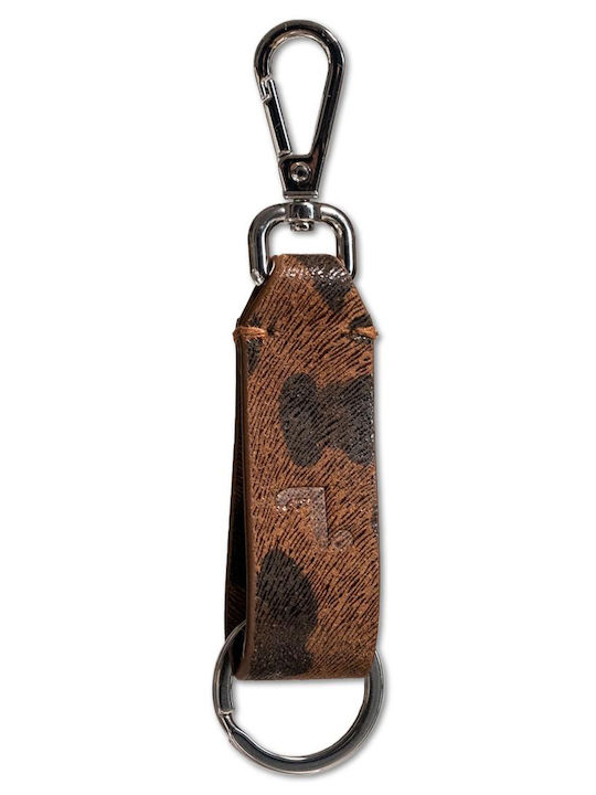 7.Dots Μπρελόκ Δερμάτινο Leopard Rust