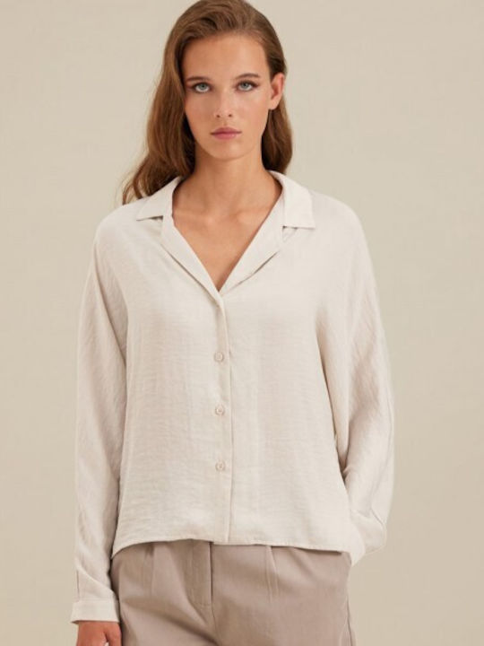 Namaste Women's Long Sleeve Shirt Cream