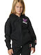 Kids Sweatshirt Cardigan With Hood And Pockets Black