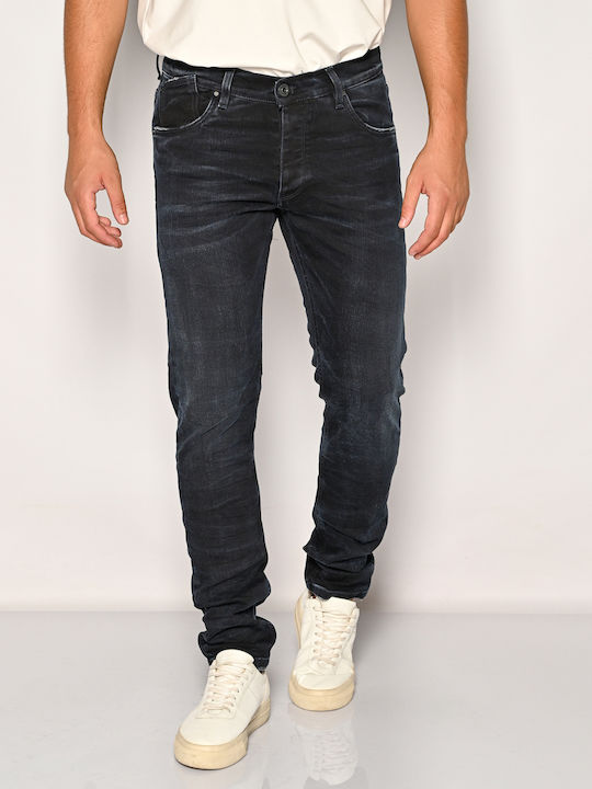 Men's Elastic Jeans Pants with Slim Fit Blue