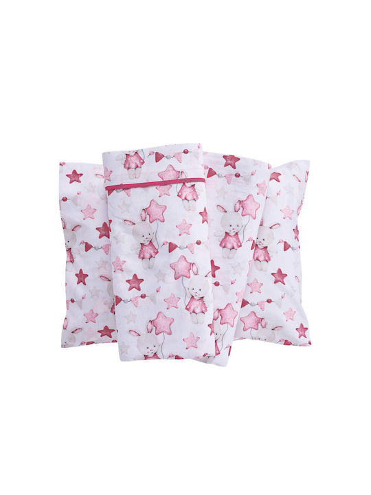 Das Home Fun 4917 Baby Sheets Set Crib Cotton Pink - White Pink 130x170cm 3pcs