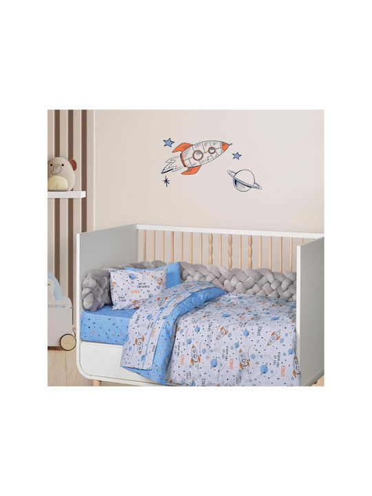 Das Home Baby Sheets Set Crib Cotton Blue, Grey, Orange Gray 130x170cm 3pcs