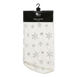 Christmas Tree Skirt Polyester ''Snowflakes'' White D120cm.