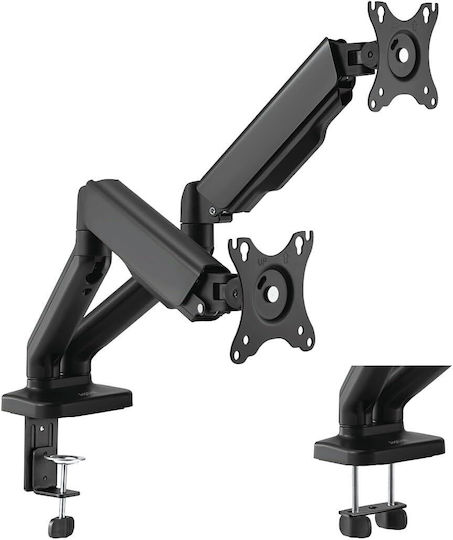LogiLink Стойка за 2 Монитори до 32" с Рамо Черна (BP0177)