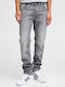 Men's Elastic Jeans Pants with Regular Narrow Fit Gray