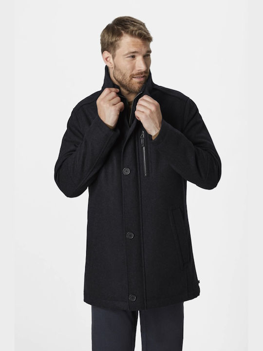 Red Point Men's Half Coat Black