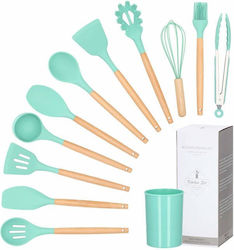 Silicone Cooking Utensil Set Green