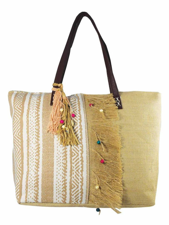 Fabric Beach Bag Beige