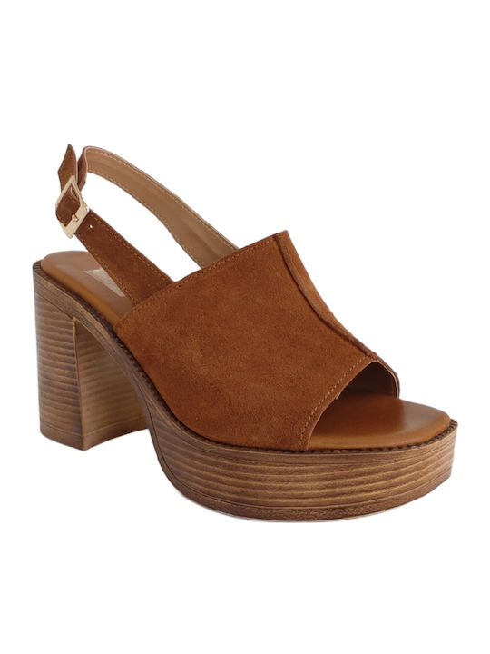 Beatris Leder Sandalen Braun