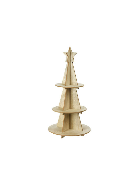 Christmas Cake Stands Wooden White L29xW29xD60cm. AAE331990