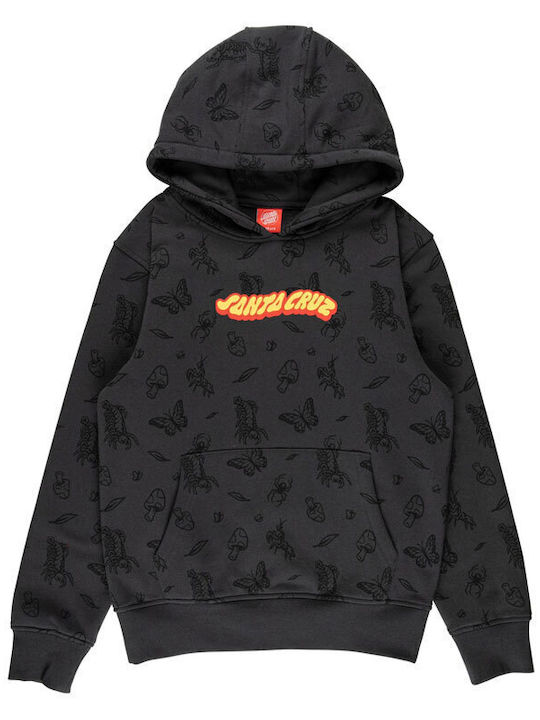 Fleece Kids Sweatshirt with Hood and Pockets Black