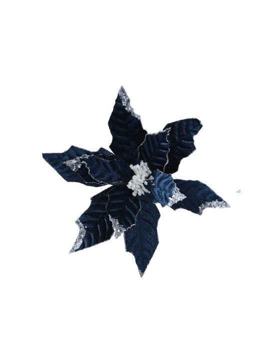 Weihnachtsstern Samt Blau 10x34cm 306.035.0022.16