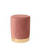 Hocker Für das Wohnzimmer Metall Miltonia Pink Velvet 32x32x41cm