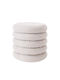 Stool For Living Room With Storage Space Upholstered with Fabric Cambria White 44x44x44cm