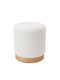 Stool For Living Room Upholstered with Fabric Kentuck White 38x38x40cm