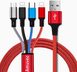 Amuvec USB към Lightning / Type-C / micro USB Кабел 1.2м Amuvec USB към Lightning / Type-C / micro USB Кабел 1.2м