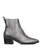 Morzine Top Leather Women's Ankle Boots with Medium Heel Black