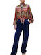 Damen Stoff Hose Blue