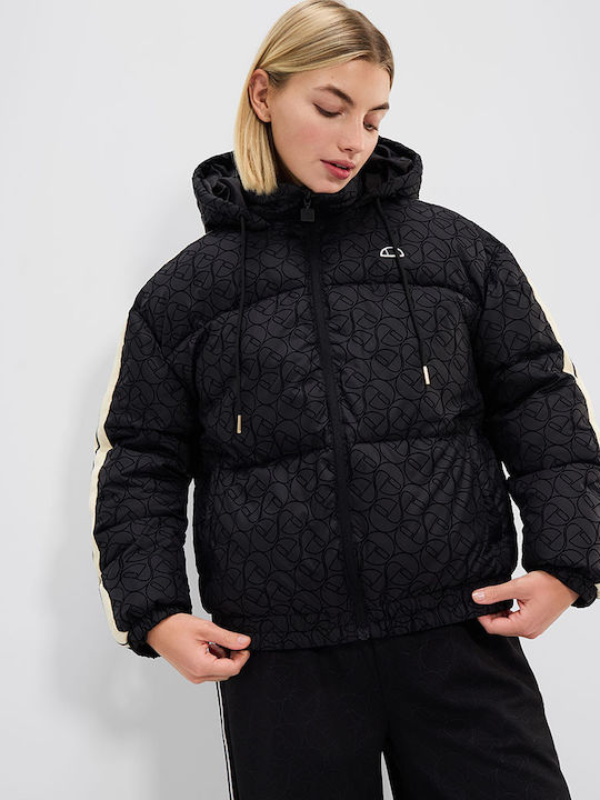 Women's Short Puffer Jacket for Winter Black