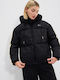 Women's Short Puffer Jacket for Winter Black