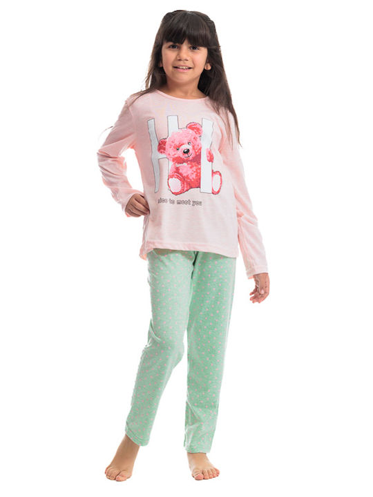 Sexen Kinder Schlafanzug Winterlich Baumwoll Rosa