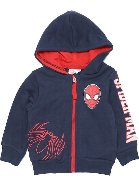 Kinder-Sweatshirt Strickjacke mit Kapuze Marineblau