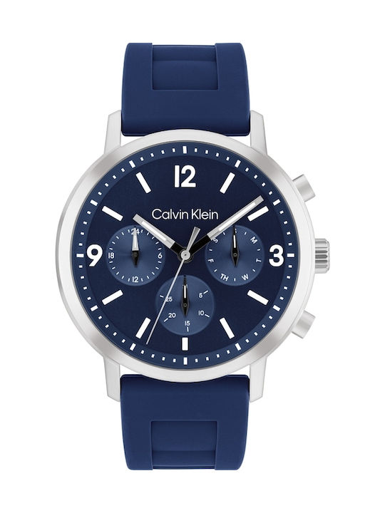 Calvin Klein Gauge Men's Watch 44mm Battery with Blue Rubber Strap