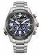 Citizen Promaster Land Analog/Digital Men's Watch 43mm Chronograph Battery with Silver Metal Bracelet