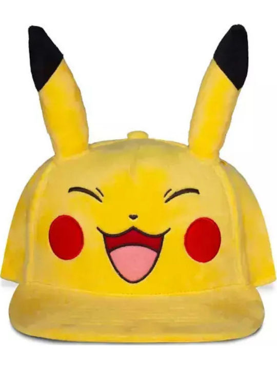 Difuzed Kids' Hat Jockey Fabric Pokemon Happy Pikachu Yellow Happy Pikachu