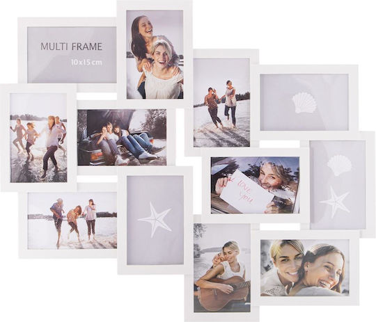 Multi Wandmontage 12 Bilder Kunststoff mit Weißem Rahmen