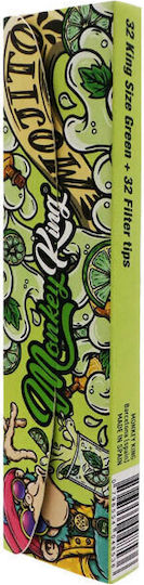 Monkey King Mojito King Size Slim Rolling Papers with Tips