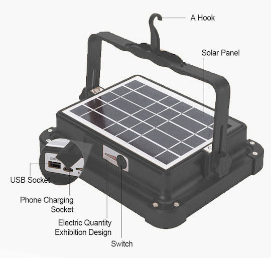 Lucas Waterproof Solar LED Floodlight 50W Cold White 6000K IP66