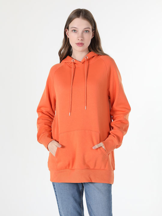 Γυναικείο Φούτερ με Κουκούλα Orange