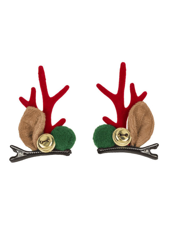 Rudolf Christmas Clothing Accessories with Reindeer Pattern 5x7cm 2 Pieces Green/Red