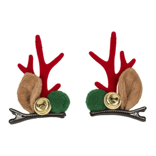 Accesoriu De Crăciun Rudolf Cu Model De Ren 5x7cm 2 Bucăți Verde/Roșu