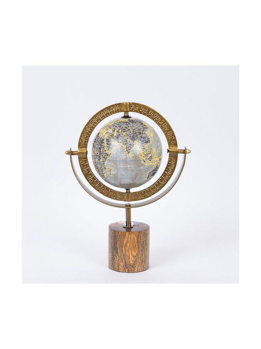 Υδρόγειος Σφαίρα με Διάμετρο 22εκ. και Ύψος 30εκ. Καφέ